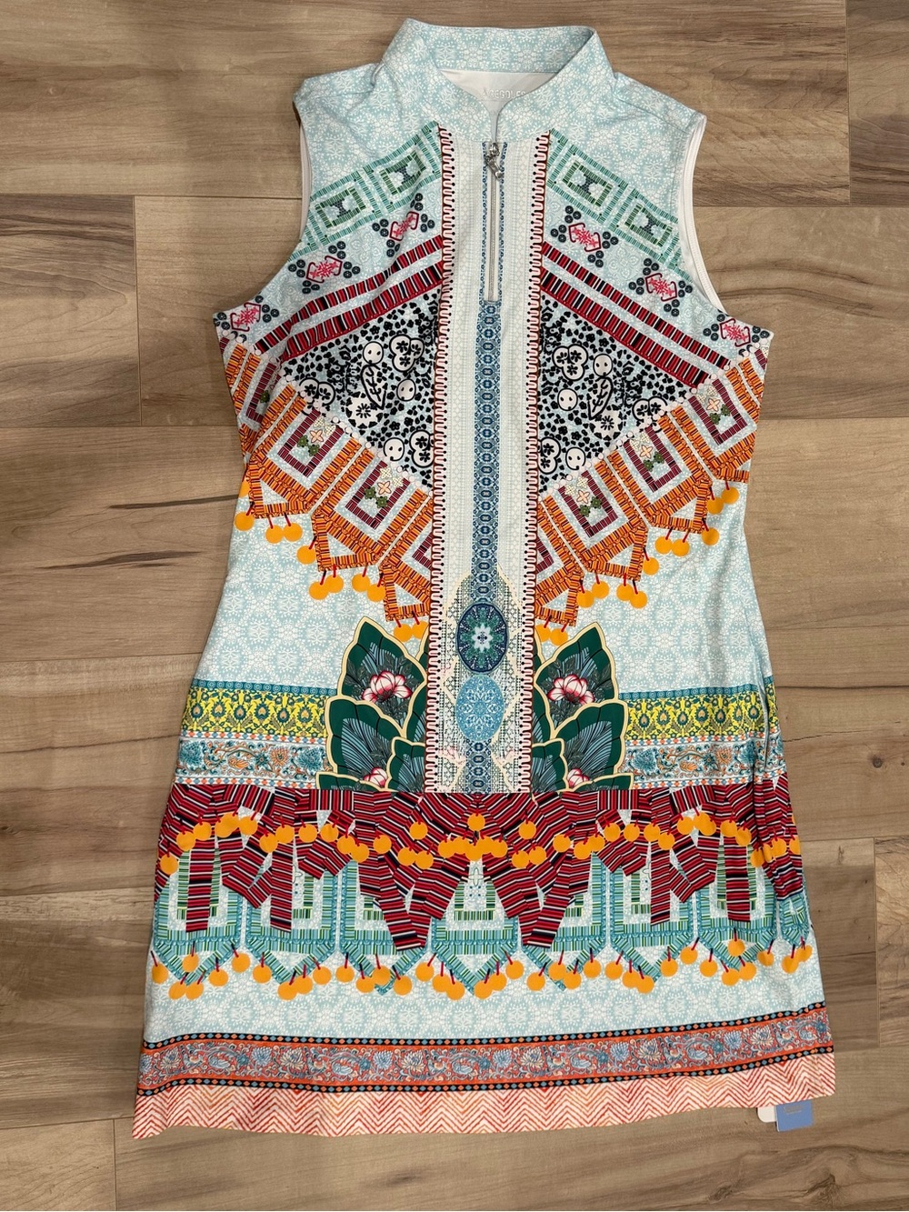 Multicolor Printed Sleeveless Golf Dress. NWT